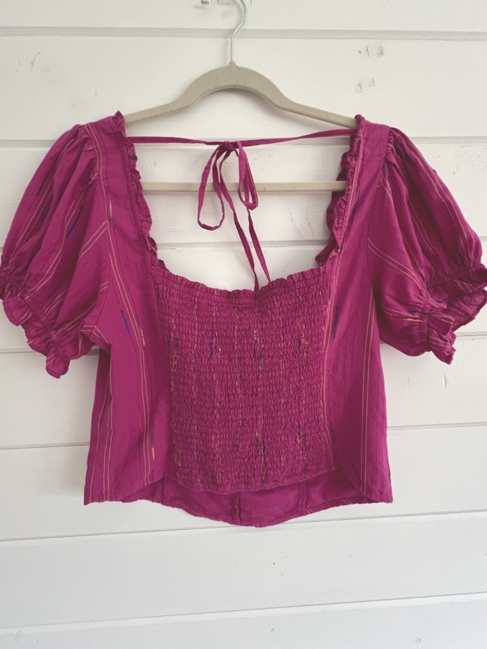 Free People Serotonin Smocked Puff Sleeve Top - Picture 3 of 9